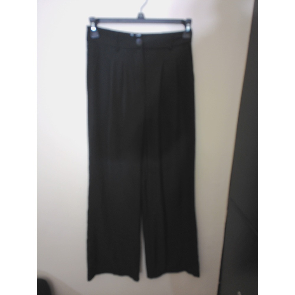 Princess Polly Trousers Women 6 Black Vtg Inspo Pleated Wide Leg Dark Academia